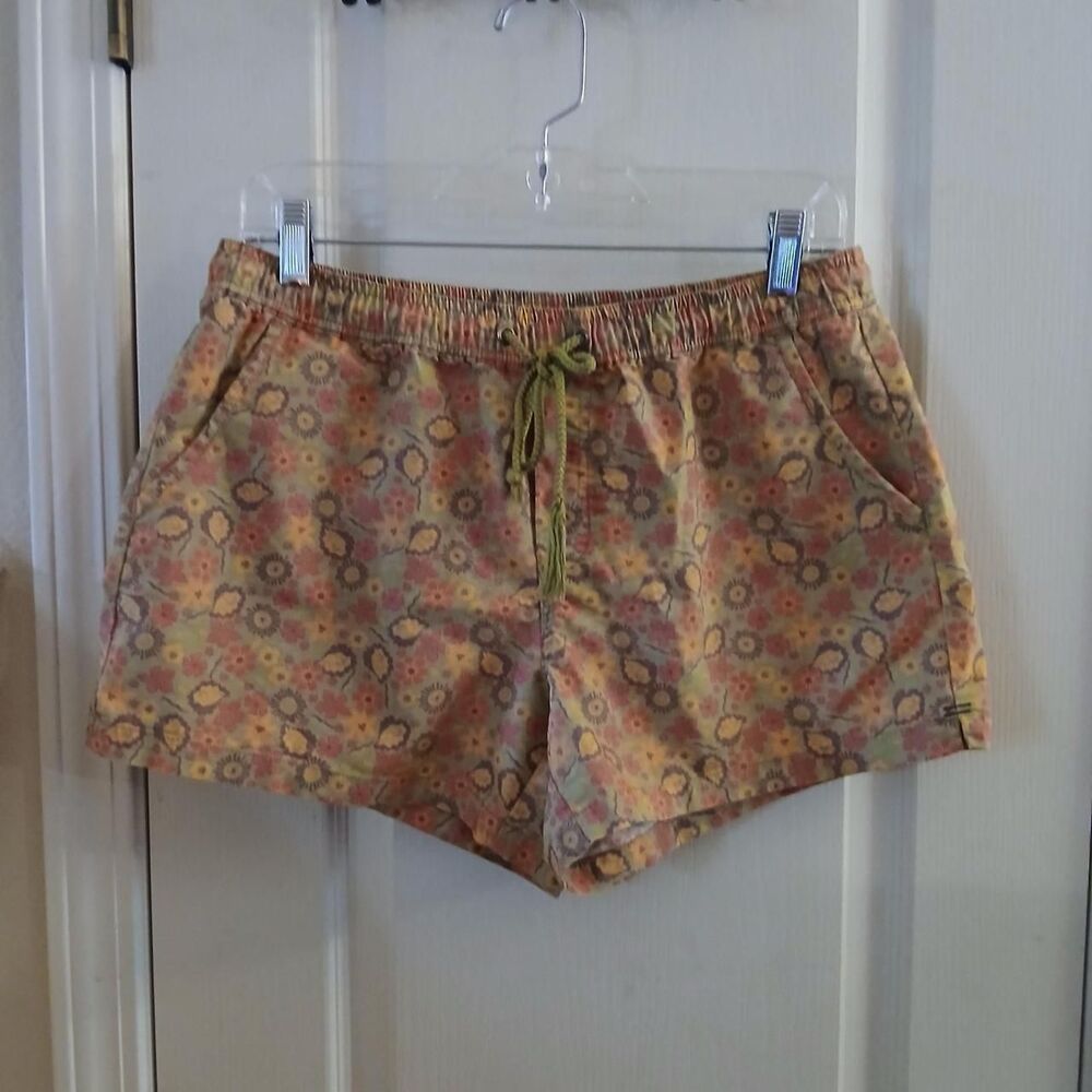 Toad&Co Floral Print Organic Cotton Blend Pull-On Shorts M Granola Dopamine Boho